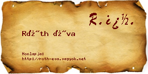 Róth Éva névjegykártya